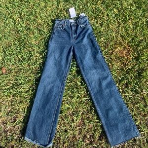Brand New Zara Hi Rise Wide Leg Full Length Jeans